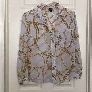 Sheer Blouse with chain pattern